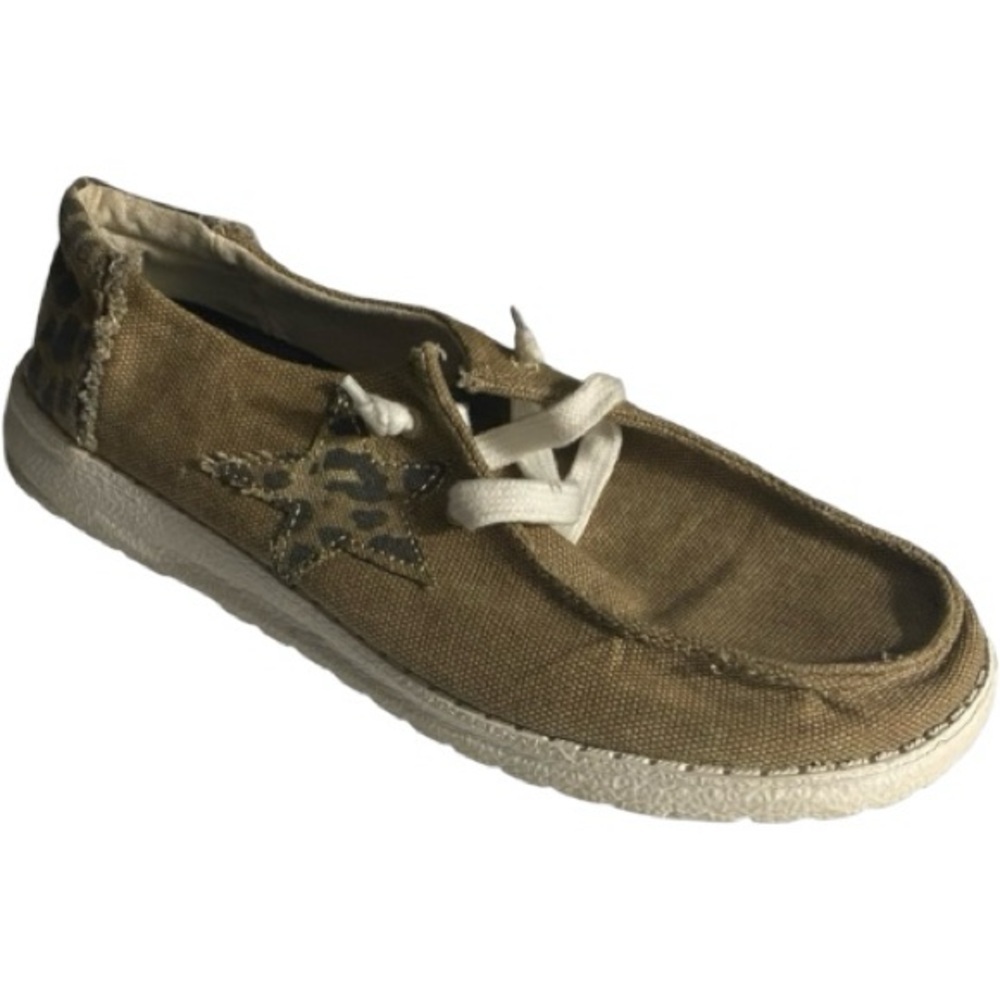 Steve Madden Loafers, Animal print, Canvas uppers, Sz 9, Neutral, Moccasin